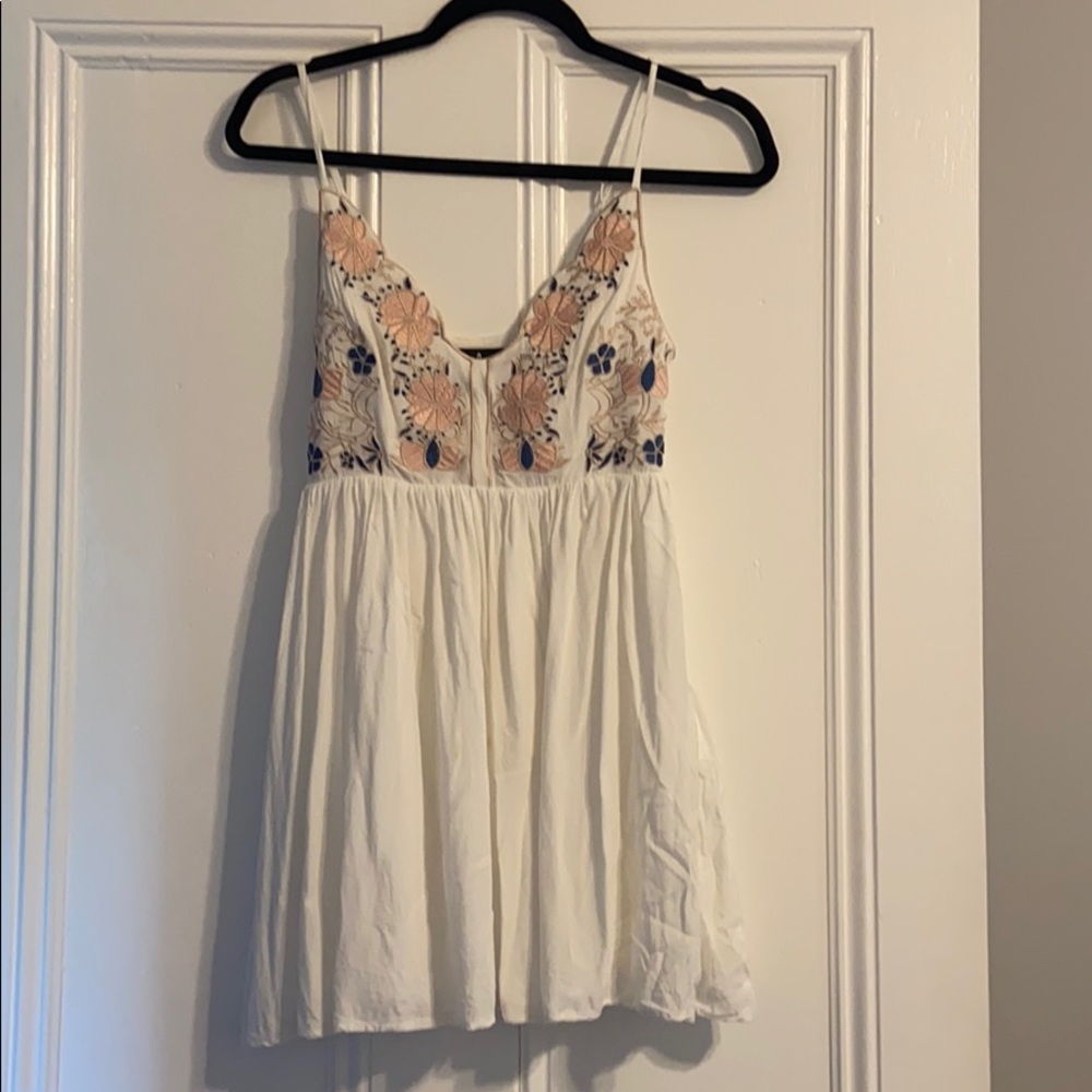 Lulus White Dress with Floral Bodice